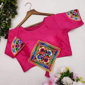 pink embroidery blouse