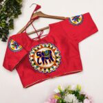 heavy Malbary silk with Embroidery work With Mirr