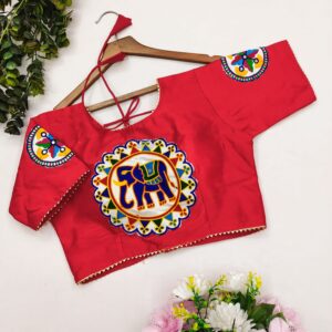heavy Malbary silk with Embroidery work With Mirr