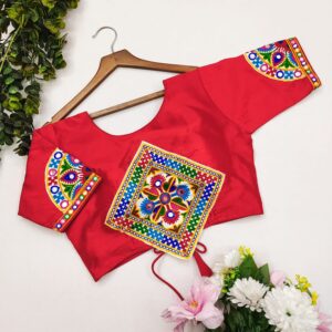 RED Mirror Embroidered Blouse