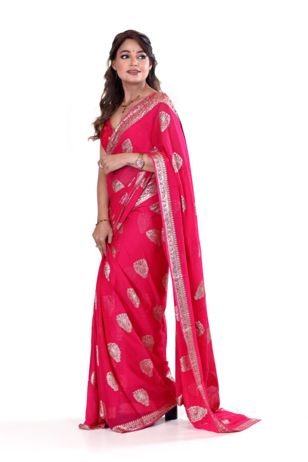 Viscose Georgette Weaving Butta Saree with Running Blouse