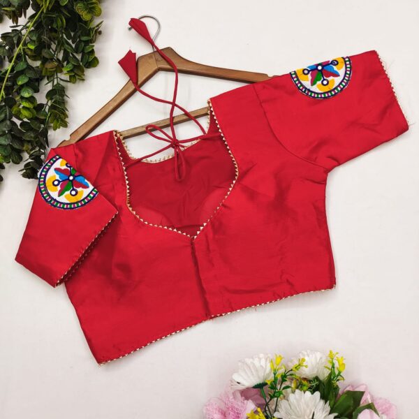 heavy Malbary silk with Embroidery work With Mirr