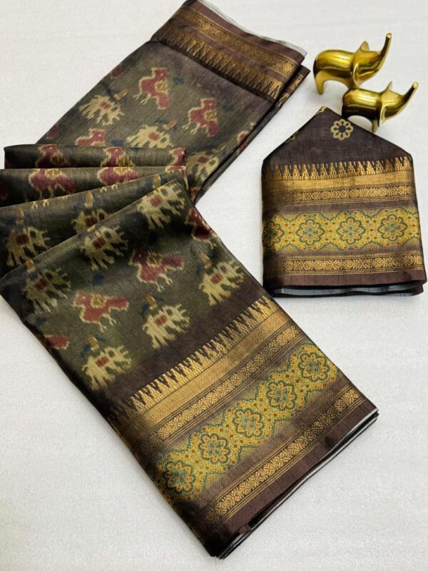 Gold Mangalagiri Saree with Zari 7057 Border