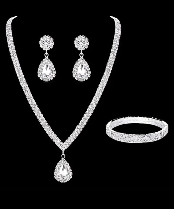 Wedding Necklace Evening Jewelry Set – Women’s Two-Piece Earrings & Necklace Combination