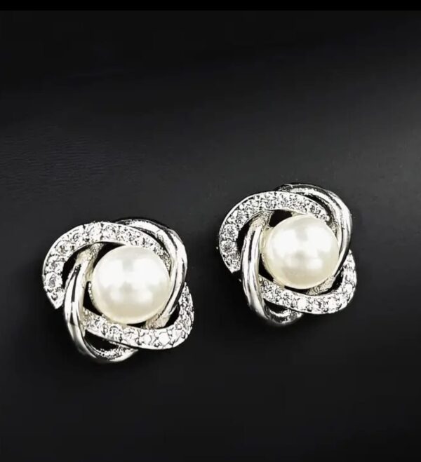 Elegant Geometric Hoop Earrings with Imitation Pearl & Accents – Party & Occasion Jewelry