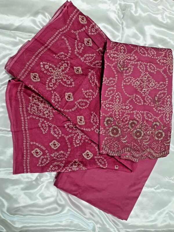 Jaipur Cotton Dress Material with Dupatta – Rani Pink
