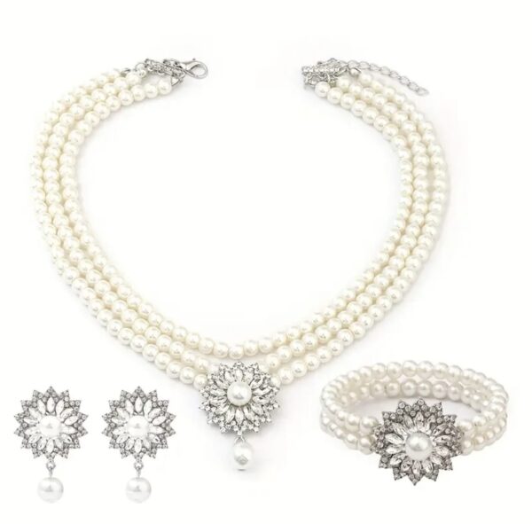 4pcs Necklace, Earrings & Bracelet Jewelry Set – Simple & Stylish